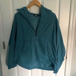 NWOT teal North Face wind breaker quarter zip